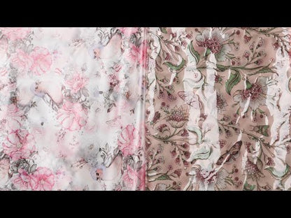 Pink, Blue and White Birds and Roses Lightweight Translucent Vinyl