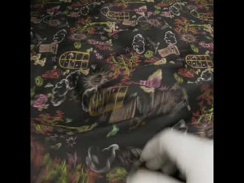 Rayon Challis - Black Trees and Windows - Summer Nights Print - Mood Exclusive Citrus Collection - Image 6 of 6