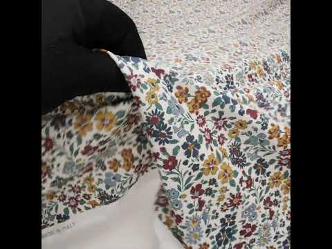 Liberty Fabrics Tana Lawn® - Annabella Multi Neutral - Yellow Ochre, Dark Red and Teal Floral - Image 6 of 6