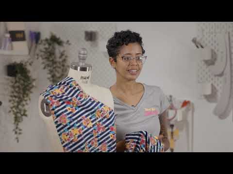 Navy/Multicolored Striped Floral Cotton Poplin - Image 5 of 5