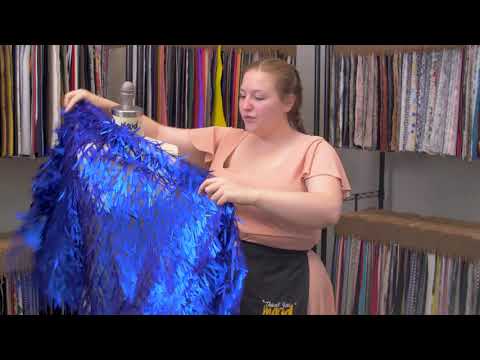 Soft Tulle with Fringe Sequins - Dull Royal Blue - Phryne Collection - Image 5 of 5