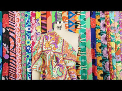 Stretch Cotton Sateen - Green Ogees - Owl Eyes Print - Mood Exclusive Groove Collection