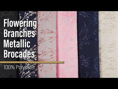 Metallic Brocade - Beige and Gold Flowering Branches