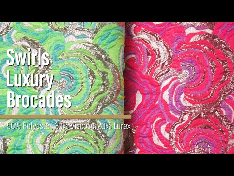 Swirls Luxury Brocade - Neon Pink, Purple and Metallic Rose Gold - Image 6 of 6