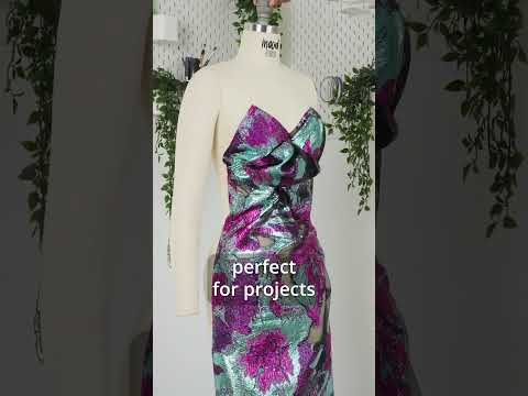 Metallic Rose Gold, Gold and Baby Pink Big Blooms and Leaves Luxury Burnout Brocade - Image 6 of 6