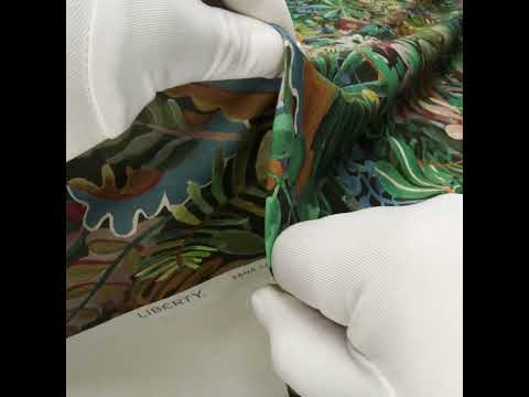 Liberty Fabrics Tana Lawn® - Jungle Trip Green - Dark Green, Teal and Blue Tropical Plants - Image 6 of 6