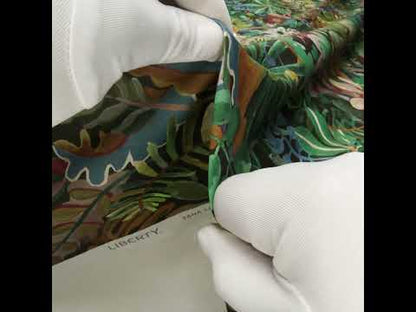 Liberty Fabrics Tana Lawn® - Jungle Trip Green - Dark Green, Teal and Blue Tropical Plants