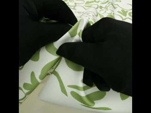 Brushed Cotton Woven - Green and Off White Flower Doodles - Mood Exclusive Sweet Scribbles Print - Image 6 of 6