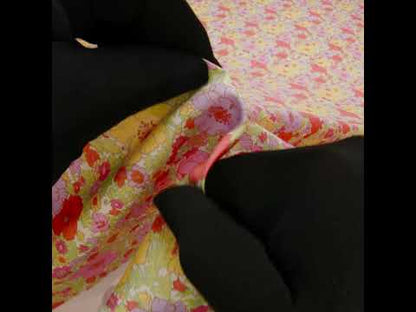 Liberty Fabrics Tana Lawn® - Meadow Song Pink, Yellow and Lime Green Flower Field