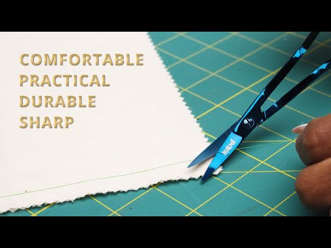 Mood Metallic Blue Double Curve Scissors with Matte Rubber Grips - 6" - Image 7 of 7