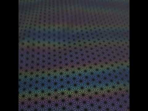 Reflective Print Spandex Knit with 4-Way Stretch - Rainbow and Black Diamond Geometric - Image 6 of 6