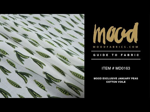 Cotton Voile - White and Green Pea Pods - January Peas Print - Mood Exclusive Aloha Collection - Image 5 of 5