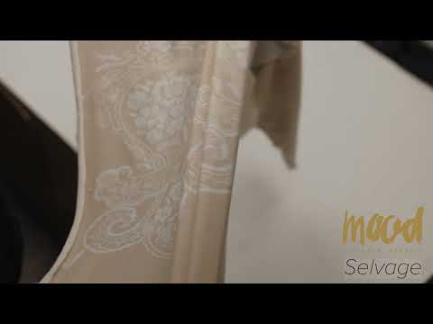 Beige and White Fancy Paisley Polyester and Rayon Jersey - Image 6 of 6