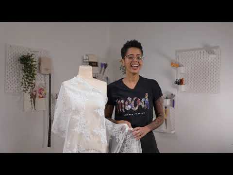 Fancy Corded Lace with Scalloped Eyelash Edges - White Floral - Image 5 of 5