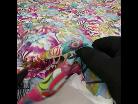 Liberty Fabrics Tana Lawn® - Jungle Trip Blue - Fuchsia, Blue and Green Tropical Plants - Image 6 of 6