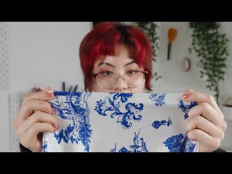 Mood Exclusive Italian Blue and Cloud Dancer Elegant Toile Silk Charmeuse - Image 6 of 6
