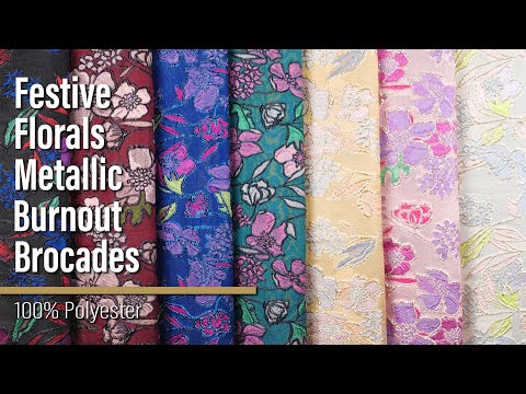 Metallic Burnout Brocade - Purple, Pink and Rose Gold Festive Florals - Image 6 of 6