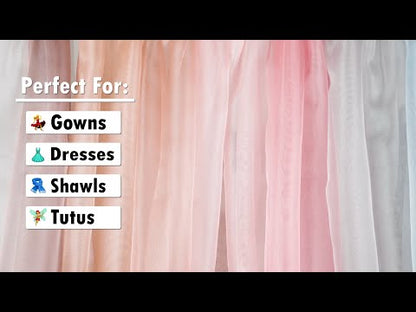 Polyester Mesh Organza with Gold Glitter - Stone - Starlight Collection