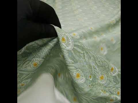 Liberty Fabrics Tana Lawn® - Queen Hera Green - Basil Green and Golden Yellow Field of Feathers - Image 6 of 6