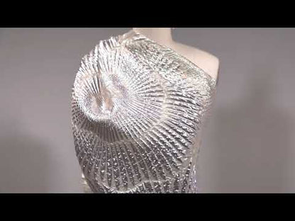 Metallic Black Abstract Luxury Brocade