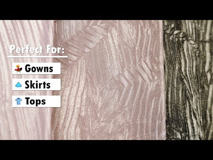 Polyester Chiffon with Abstract Pleats and Gold Foil - Pink - Melia Collection