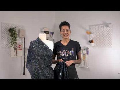 Rossi Navy and Green Two-Tone Circle Paillette Sequins