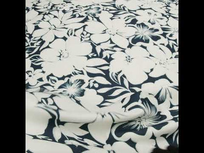 Brushed Cotton Woven - Navy and Ivory Floral - Mood Exclusive Whitewash Bloom Print