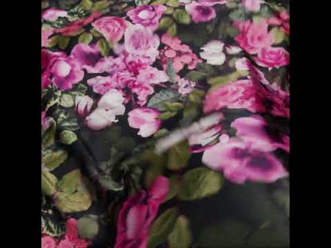 Polyester Satin - Pink, Green and Black Photorealistic Florals - Mood Exclusive Petals After Dark Print - Image 6 of 6