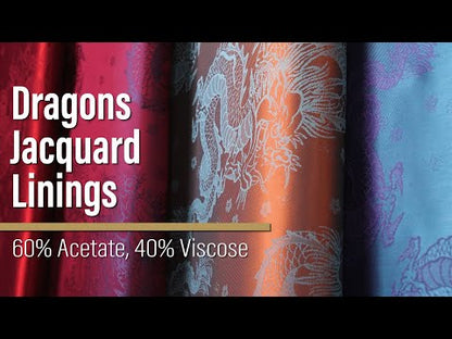 Dragons Jacquard Lining - Red and Maroon Bi-Color