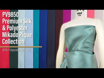 Polyester and Silk Mikado Pique Made in Italy - Gray Dawn - Premium Collection