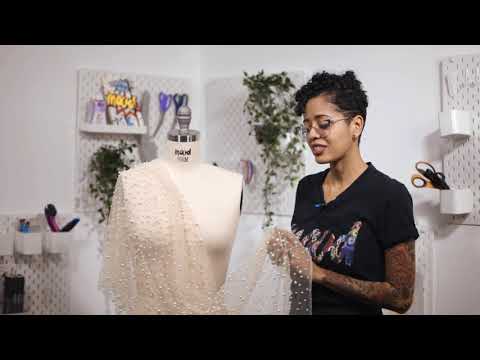 Mesh Lace with Pearl Beads - Cradle Pink - Image 5 of 5