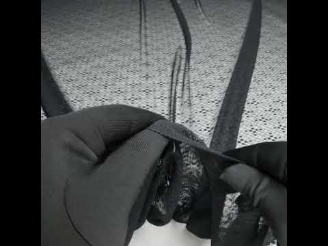 Nylon Raschel Mesh Lace - Black Latticework and Dots - Image 6 of 6