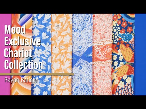 Rayon Challis Panel - Blue and Orange Cranes and Clouds - Sunrise Flight Print - Mood Exclusive Chariot Collection - Image 6 of 6