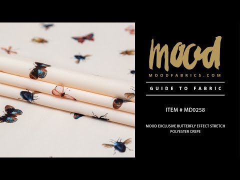 Stretch Polyester Crepe - Cream Insects - Butterfly Effect Print - Mood Exclusive Harvest Collection - Image 5 of 5