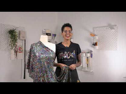 Flavio Black and Silver Stretch Sequins