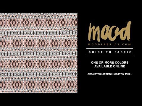 Red Orange Geometric Stretch Cotton Twill - Image 5 of 5