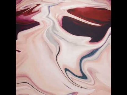 Polyester Satin - Rose Pink, Purple and Steel Blue Liquid Swirls - Mood Exclusive Liquid Motion Print