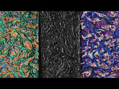 Metallic Royal Blue, Aubergine and Dark Gold Smoky Swirls Luxury Brocade