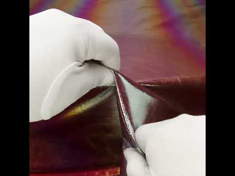 Crinkled Metallic Faux Leather - Silver, Yellow and Fuchsia Ombre - Adriana Collection - Image 5 of 5