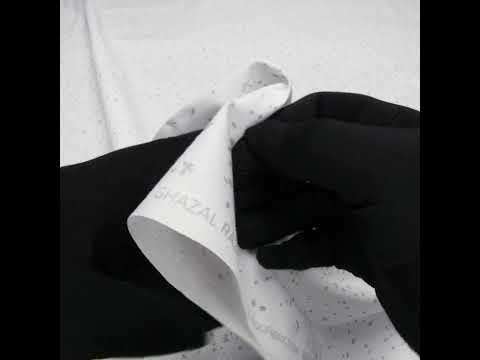 Printed Quilting Cotton by Ghazal Razavi for FIGO Studio - White and Gray Petals - Dovetail Collection - Image 6 of 6