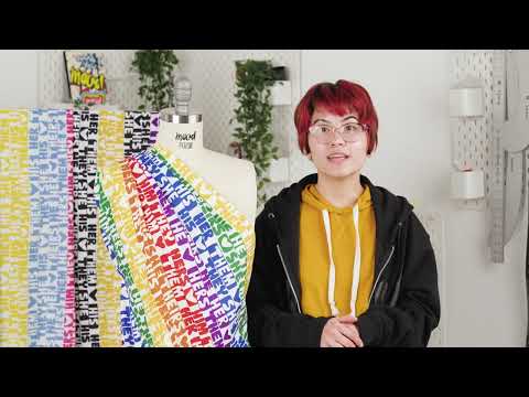 Mercerized Organic Egyptian Cotton Voile - Black, Purple and Yellow Pronoun Stripes - More Than Words Print - Mood Exclusive Pride Collection - Image 6 of 6
