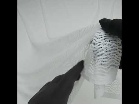 Nylon Raschel Mesh Lace - Ivory Erratic Zig Zags - Image 6 of 6
